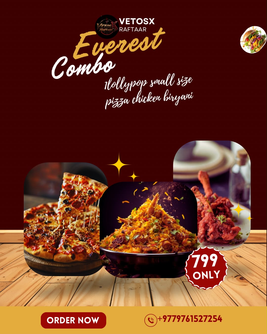 Vetos-x signature burger special offer